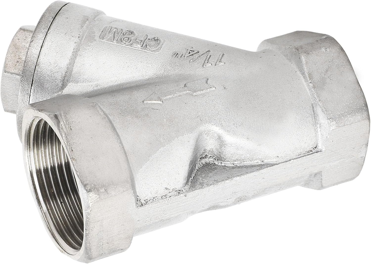 Y Strainer 1‑1/4 Inch DN32 Thread 304 Stainless Steel Filter Valve Pipe for Water, Oil, Gas, Easy Maintenance