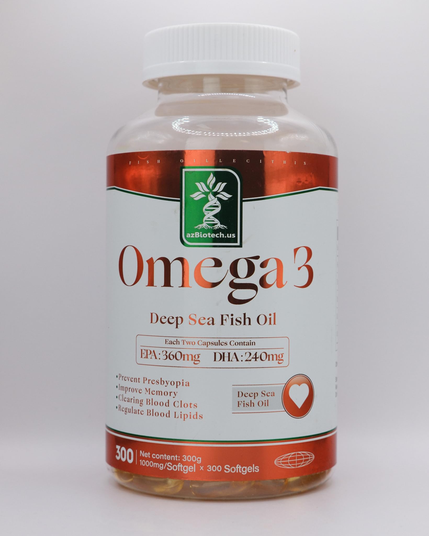 Omega 3 Deep Sea Fish Oil - 2000mg Fish Oil Concentrate Per Serving. EPA 360mg, DHA 240mg. 2 Softgels Daily. 300 Softgels