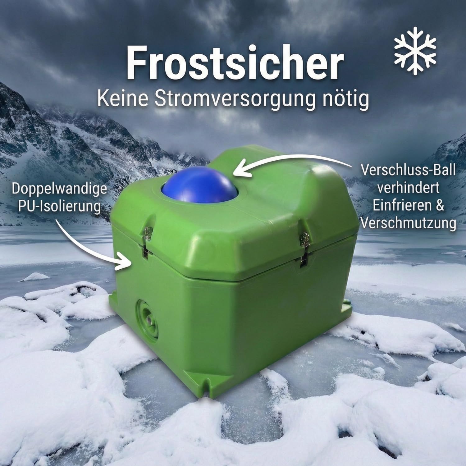 Balltränke 40L Frostsicher bis -15°C Stromlose Weidetränke Thermotränke für Pferde Rinder