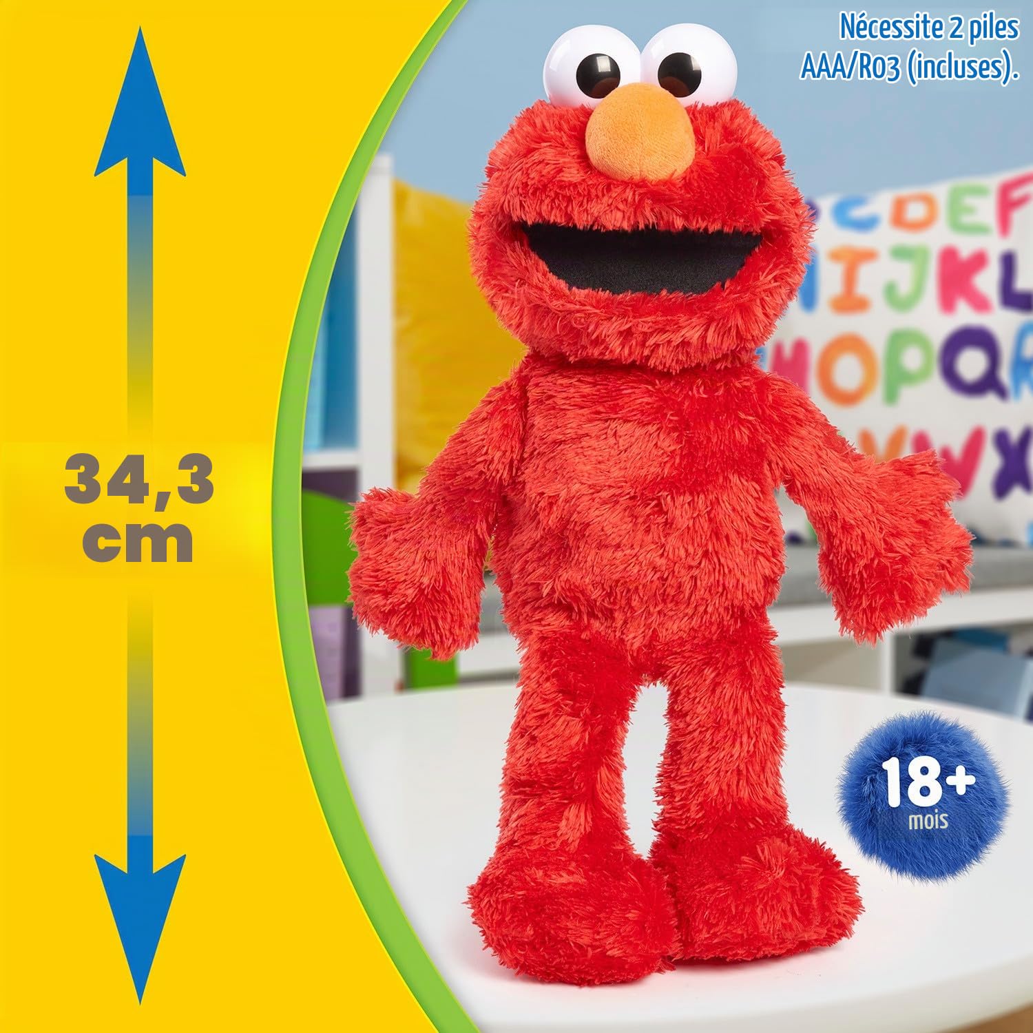 Just Play Peluche Elmo de Sesame Street de 34,3 cm de Haut, Peluche sonore et animée, Peluches Rouges, Jouets pour Enfants de 18 Mois et Plus, 37.47