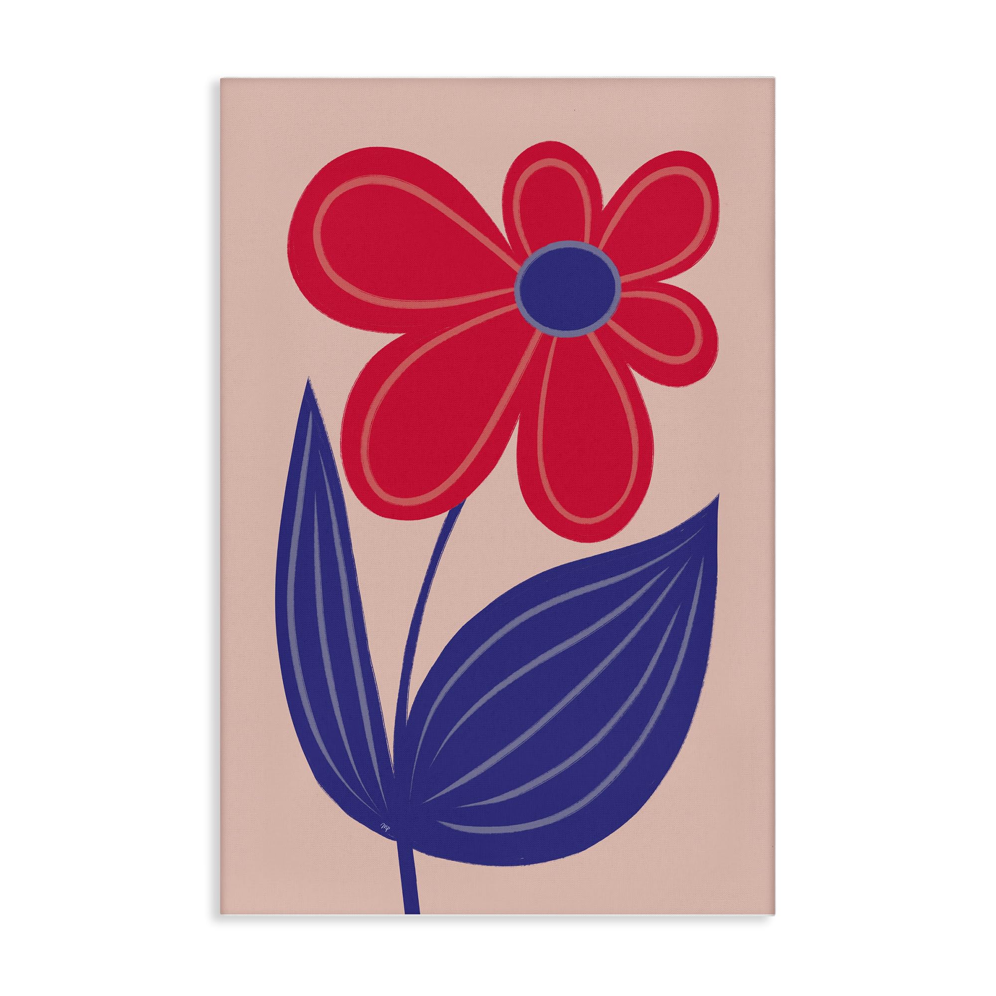 Amazon.com: Stupell Industries Playful Bold Red Daisy Canvas Wall