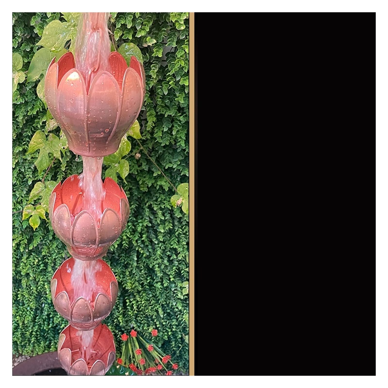 Okap Świątyni Dekoracyjny Drenaż Łańcuch Deszczowy Przeciwdeszczowy Krajobraz Dziedzińca Willi Praktyczne I PięKne(Purple Copper Buddha Lotus Flower)