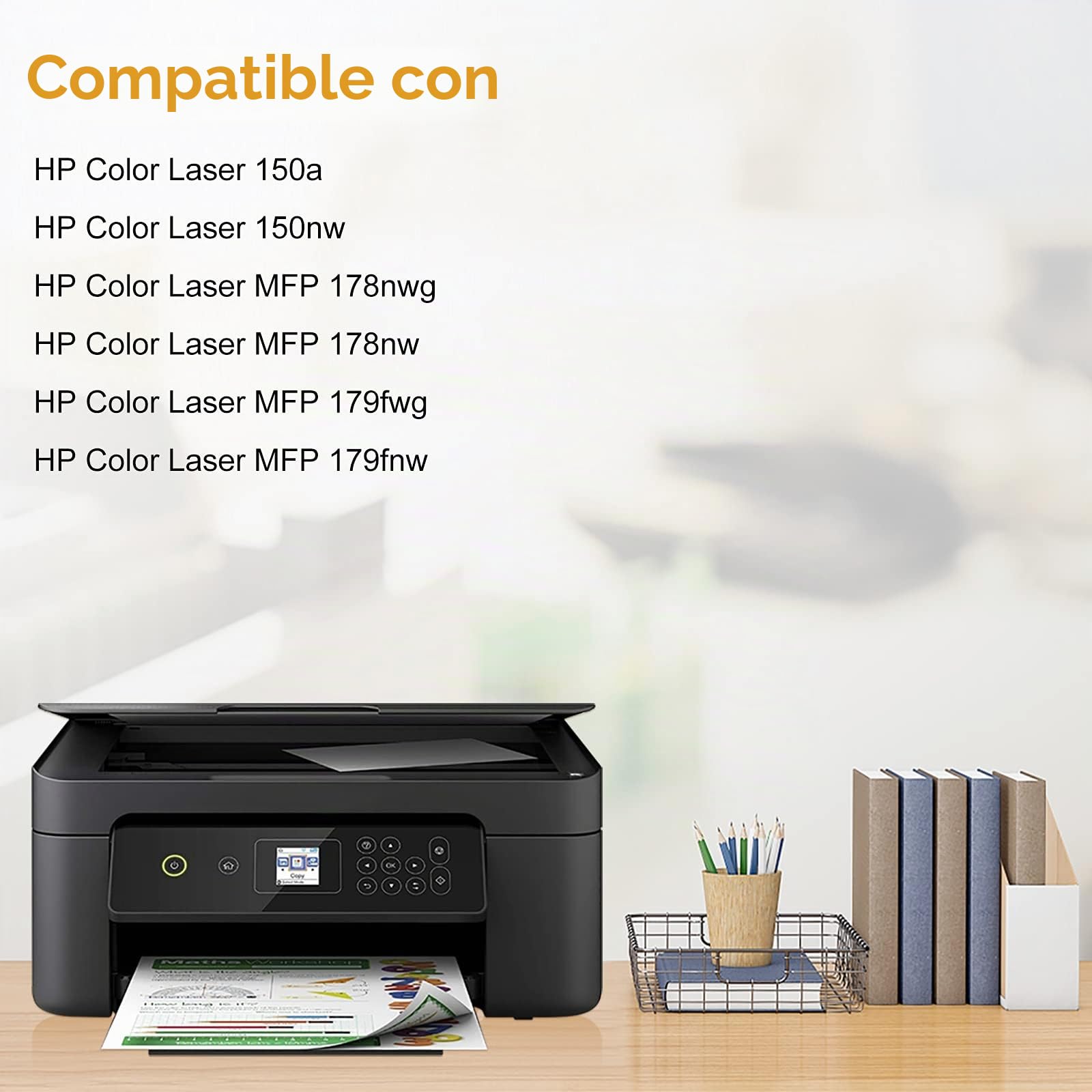 LeciRoba 117a para HP W2070A W2071A W2072A W2073A 117A Toner, por HP Color Laser 150nw 150a MFP 179fnw MFP 179fwg 178nwg MFP 178nw Impresora (4 Paquetes)