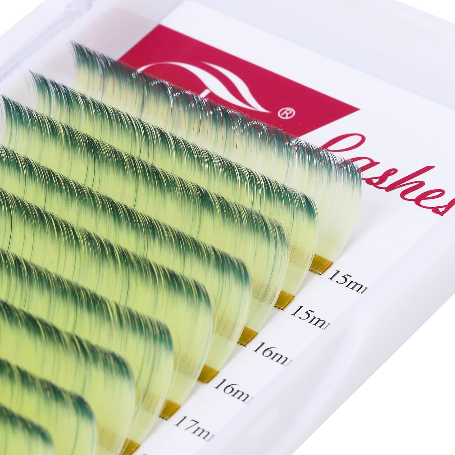 Easy Fan Color Volume Eyelash Extensions Yellow Green 0.07mm C Curl 15-20mm FADVAN 2 Color Lashes Individual Extensions 3D-10D Russian Self Fanning Volume Eyelash (Yellow Green 0.07-C - Image 5