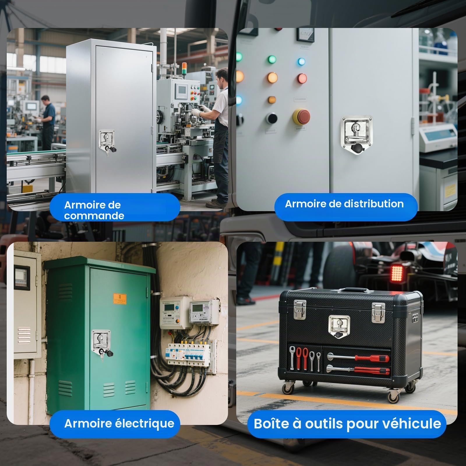 Serrure pour porte de camping-car, serrure de tiroir de camion, serrure à came avec poignée en T, en acier inoxydable, avec 2 clés, pour camping-car, camion, remorque, boîte à outils