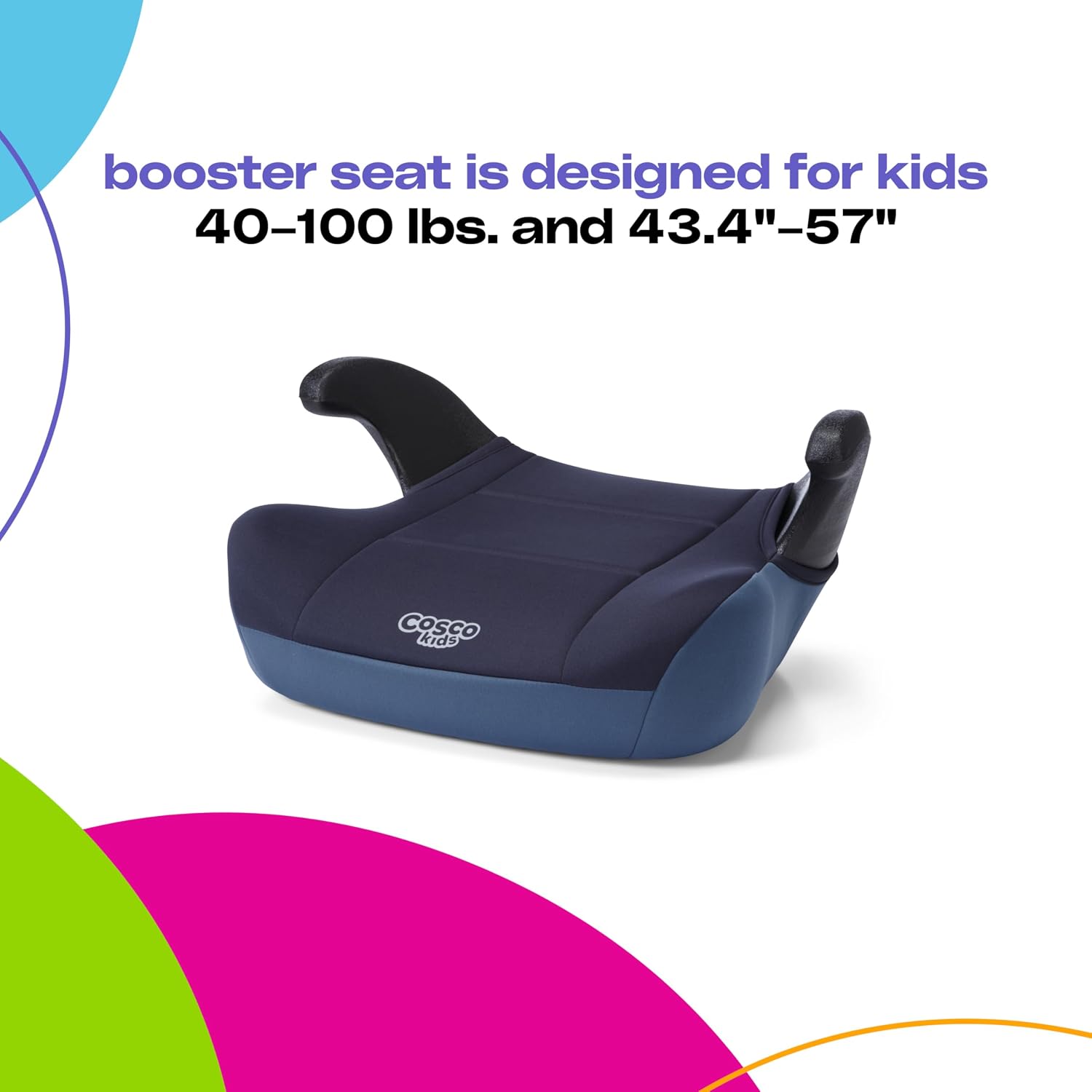 Cosco Kids Topside Booster Car Seat, Black Gem