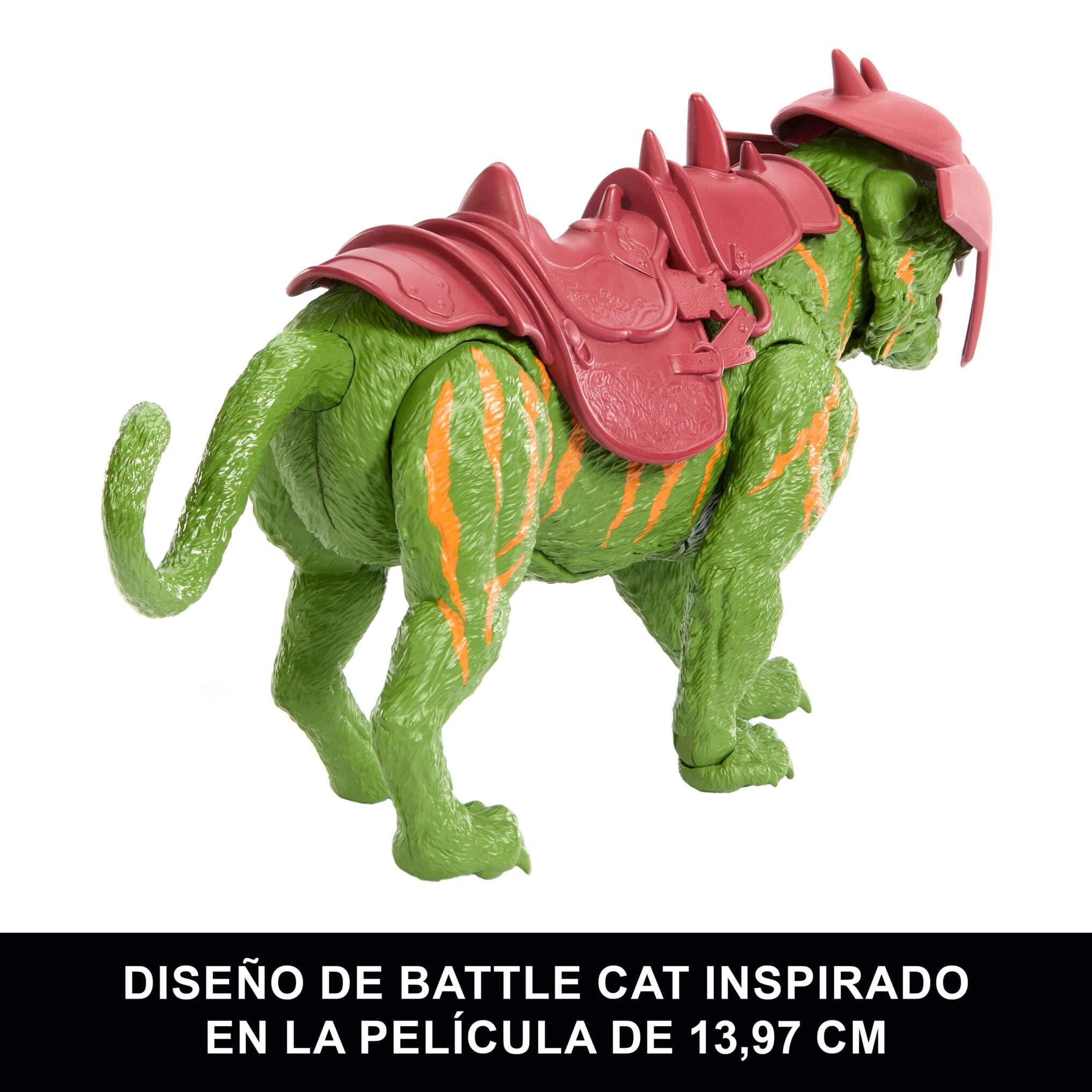 Masters of the Universe película 2026 Battle Cat, mordida y 5 rugidos | Tigre héroe MOTU de 14 cm con armadura, aspecto inspirado en la película y múltiples sonidos, JKJ04