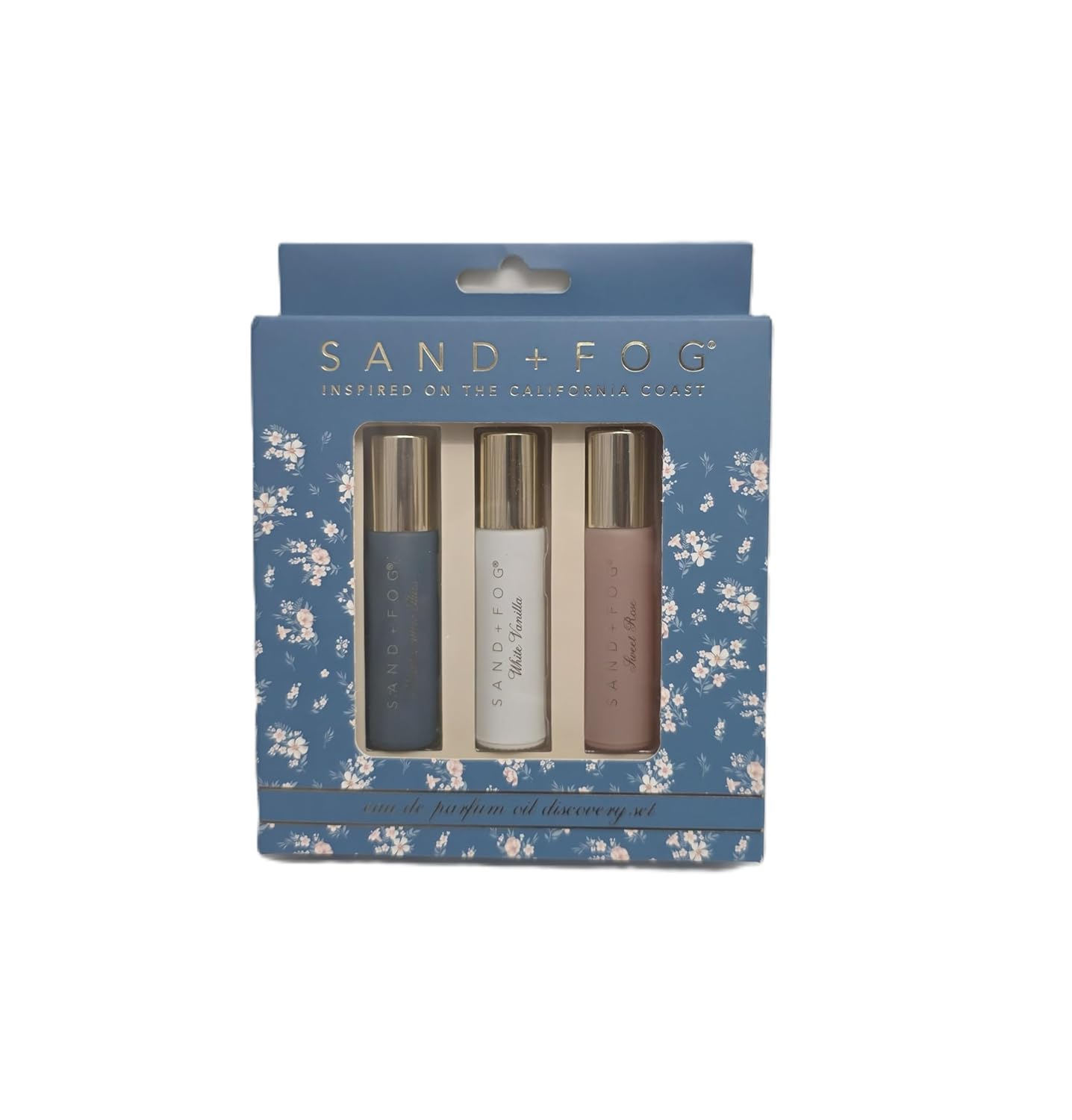 Sand + Fog Perfume Oil Set, Marshmallow Skies, White Vanilla, Sweet Rose, 0.33 fl oz, 3-Pack
