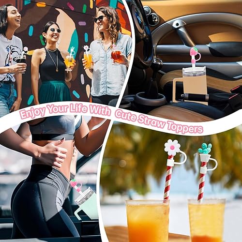 Miniatura 7 de Stanley - 4 tapas de popote de silicona para vaso Stanley de 30 y 40 onzas con asa de 0.394 pulgadas (0.394 in), bonita tapa de popote para copa