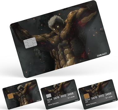 CUCU Covers Armored Titan Credit Card Skin Debit Card Stickers for Key, Debit, Credit, Bank Card 4PCS Card Skin for Adults