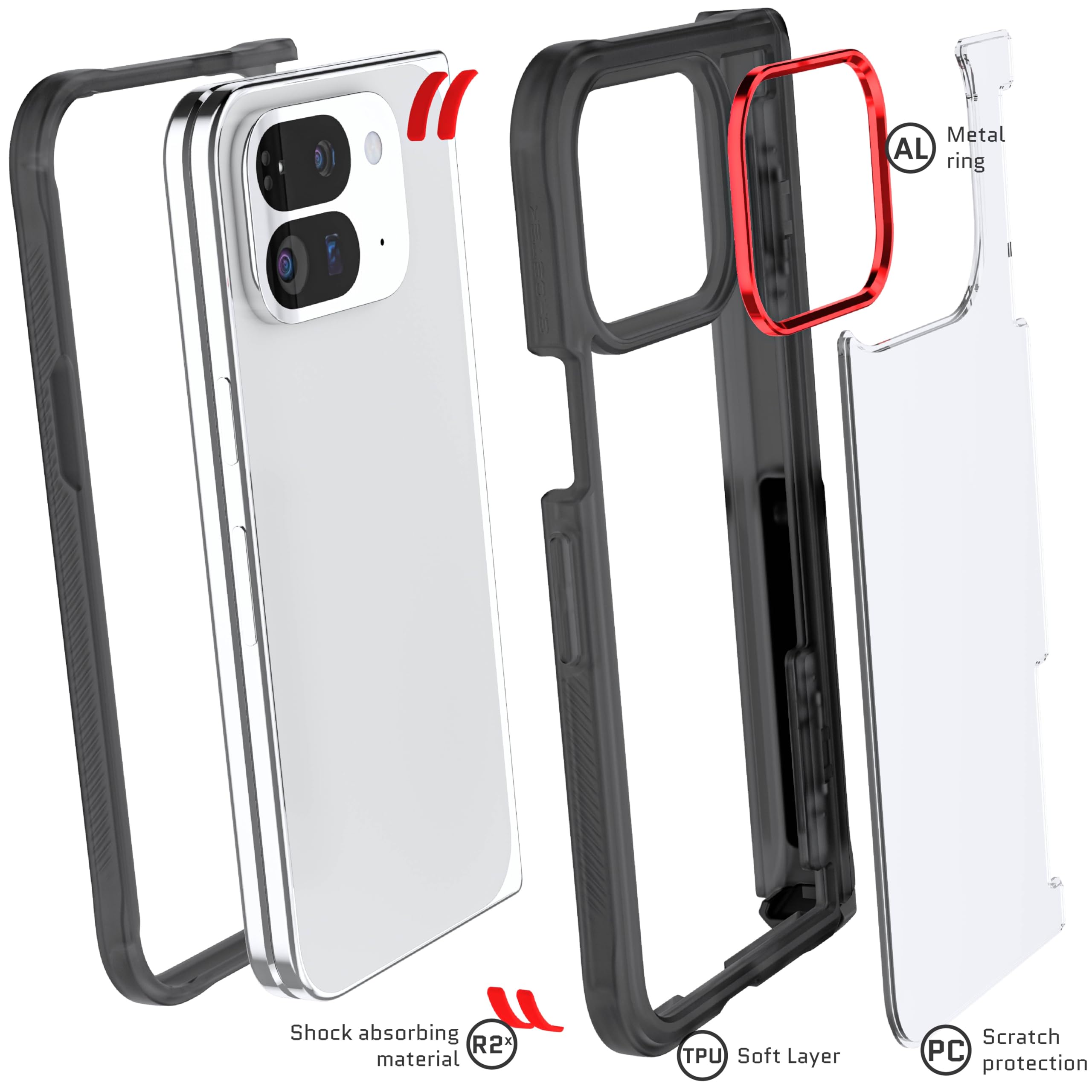 Pixel 9 Pro Fold 512GB Ghostekクリアケース付 Amazon.com: Ghostek Covert Clear Pixel 9 Pro Fold Case with