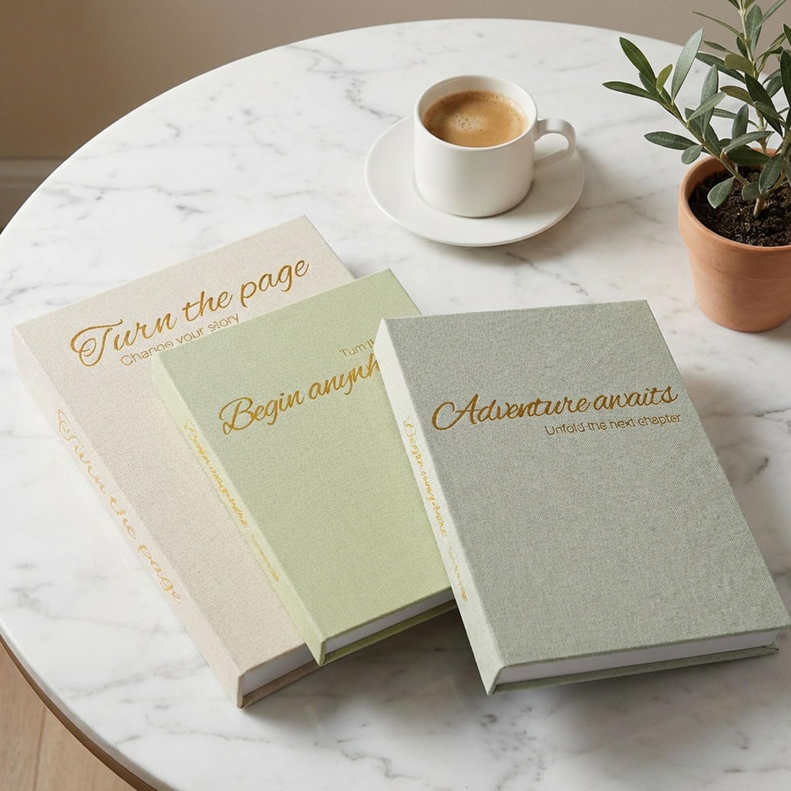 Photo 1 of Hiwhy Decorative Book Storage Box Set of 3, Linen Faux Books for Coffee Table, Stylish Decorative Books for Bookshelf, Photo Organization, Keepsake Storage, Home Decor, Grass Green