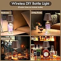 Vista 4 de WILIT Luces Inalámbricas para Botellas, Soporte de Lámpara Recargable de 3 Niveles de Brillo para Botella, Lámparas de Barra para Decoración