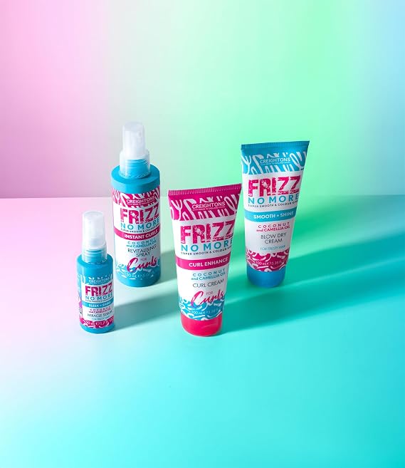 Creightons Frizz No More Curl Enhance Curl Cream 100ml Reduces Frizz, Defines Curls & Adds Glossy Shine with Coconut & Camellia Oil | Humidity Defence, Colour-Kind, All Hair Types | Reduces Frizz, Defines Curls & Adds Glossy Shine with Coconut & Camellia Oil, Humidity Defence, Colour-Kind, All Hair Types