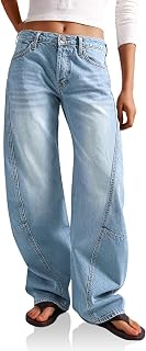 Cicy Bell Womens Baggy Wide Leg Jeans High Waisted Seam Denim Pants | Trendy Casual, Loose Fit, Vintage Jeans, Boyfriend Denim Pants