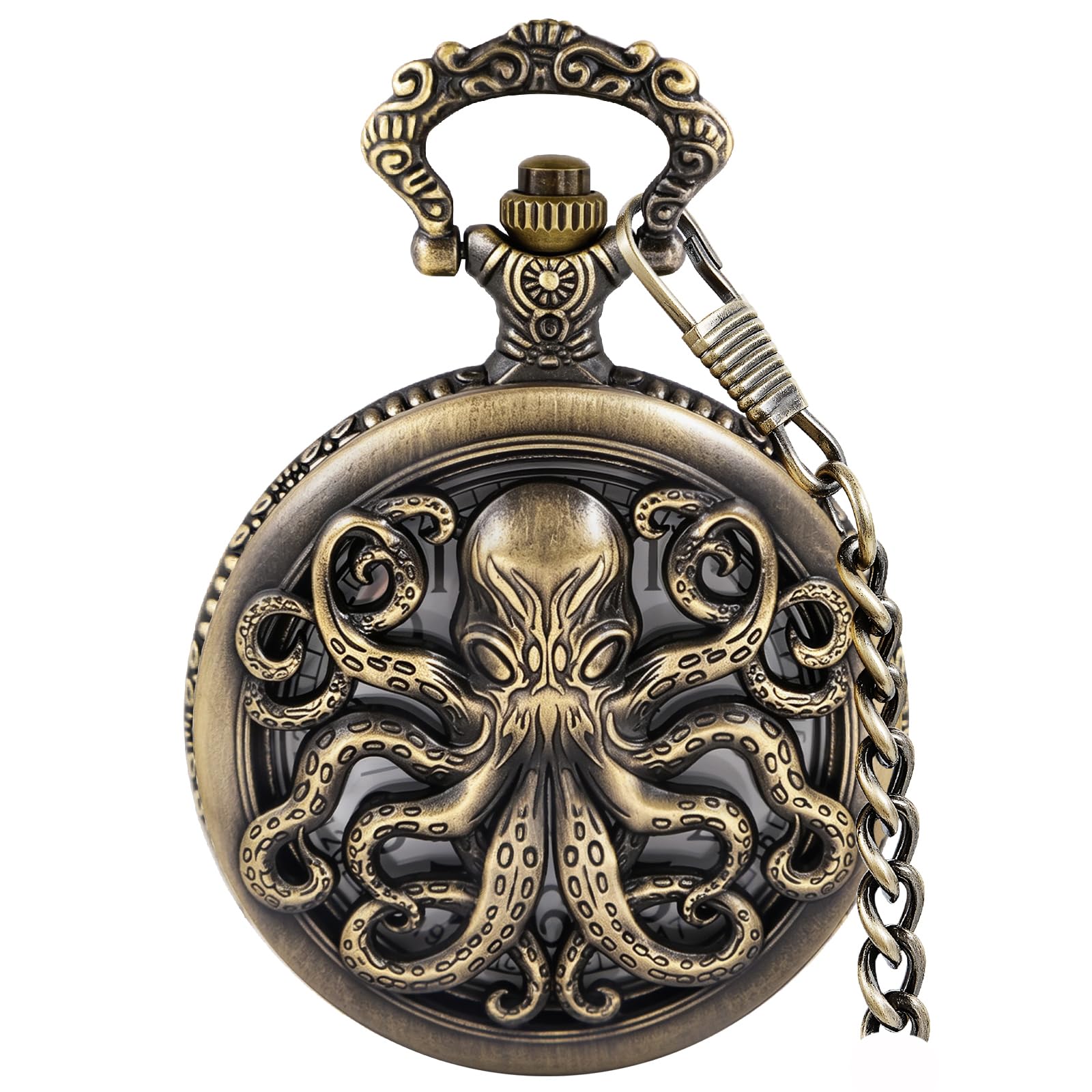Van Gogh Starry Night Moon Hollow Cassa Argento Quarzo Numeri Romani Orologio da Tasca Regalo di Natale per Uomini Donne (con Borsa Regalo)