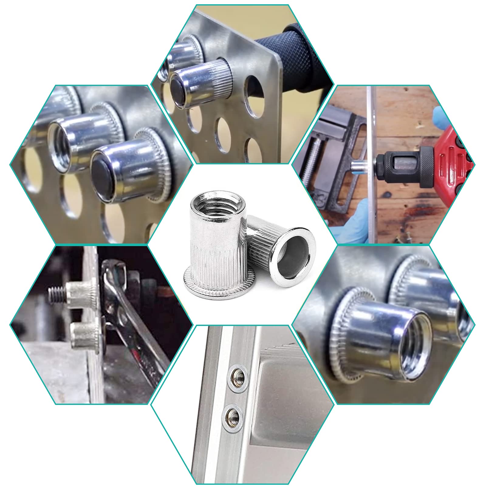 235 Stück Nietmuttern Sortiment Set, M3 M4 M5 M6 M8 M10 A2-70 Edelstahl Zugnietmutter Rivet nuts Muttern mit Aufbewahrungsbox (breit) (235 Stück Nietmuttern)