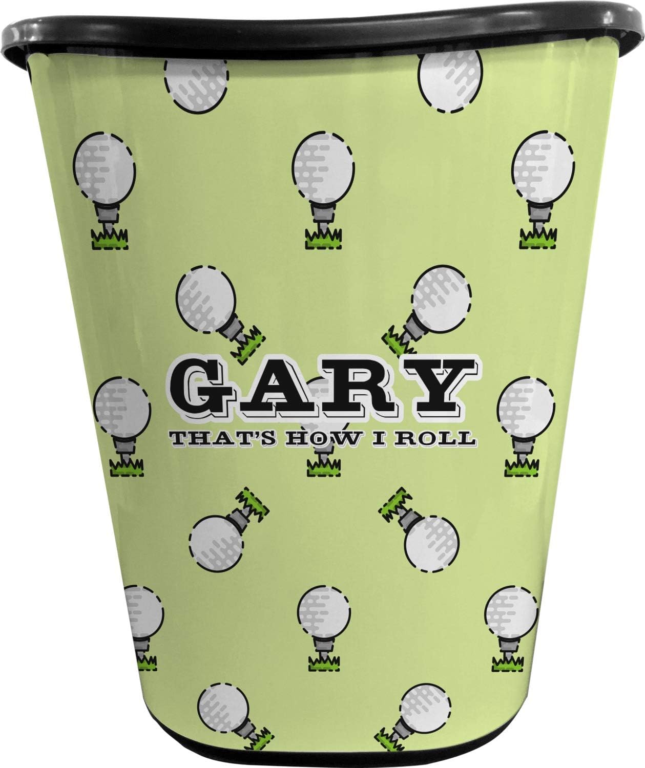 YouCustomizeIt Personalized Golf Waste Basket - Double Sided (Black)