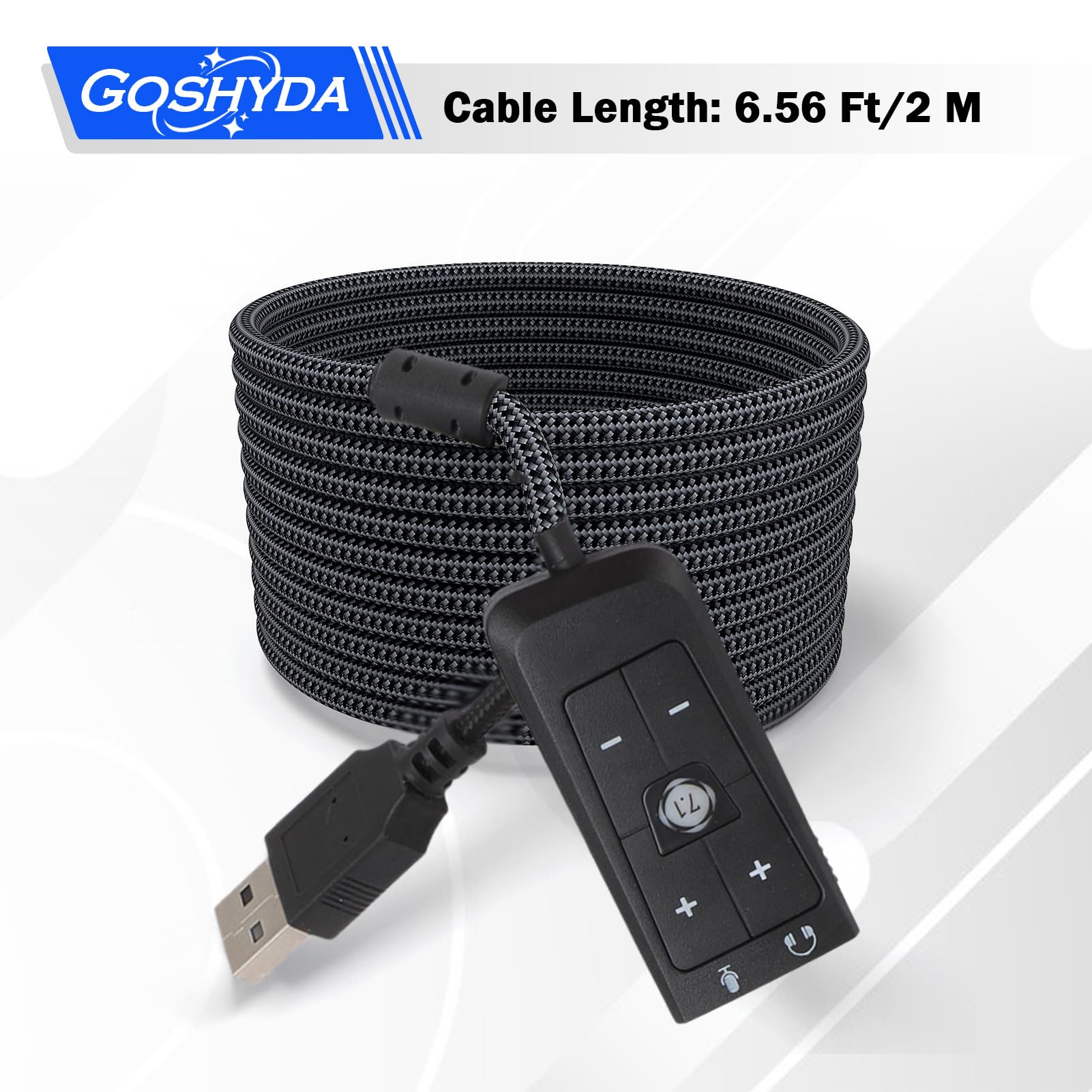 Adattatore per scheda audio da USB a jack da 3,5 mm per Kingston Cloud II, cuffie da gioco 7.1 canali USB scheda audio per PS5, per serie X S