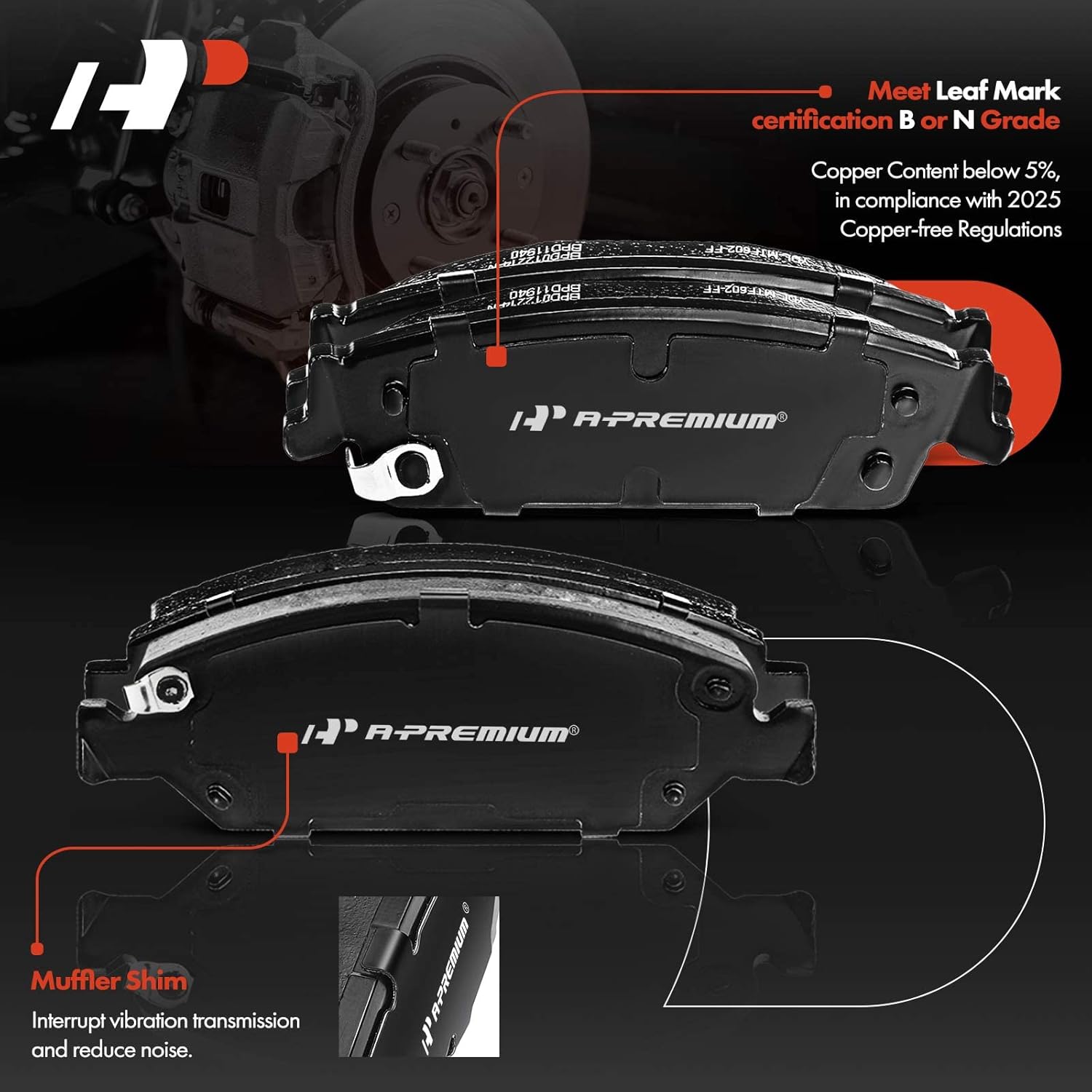A-Premium Front & Rear Drilled and Slotted Disc Brake Rotors + Ceramic Pads Kit Compatible with Select Chevy, GMC and Cadillac Models - Silverado 1500, Sierra 1500, Escalade, Avalanche, Tahoe, Yukon