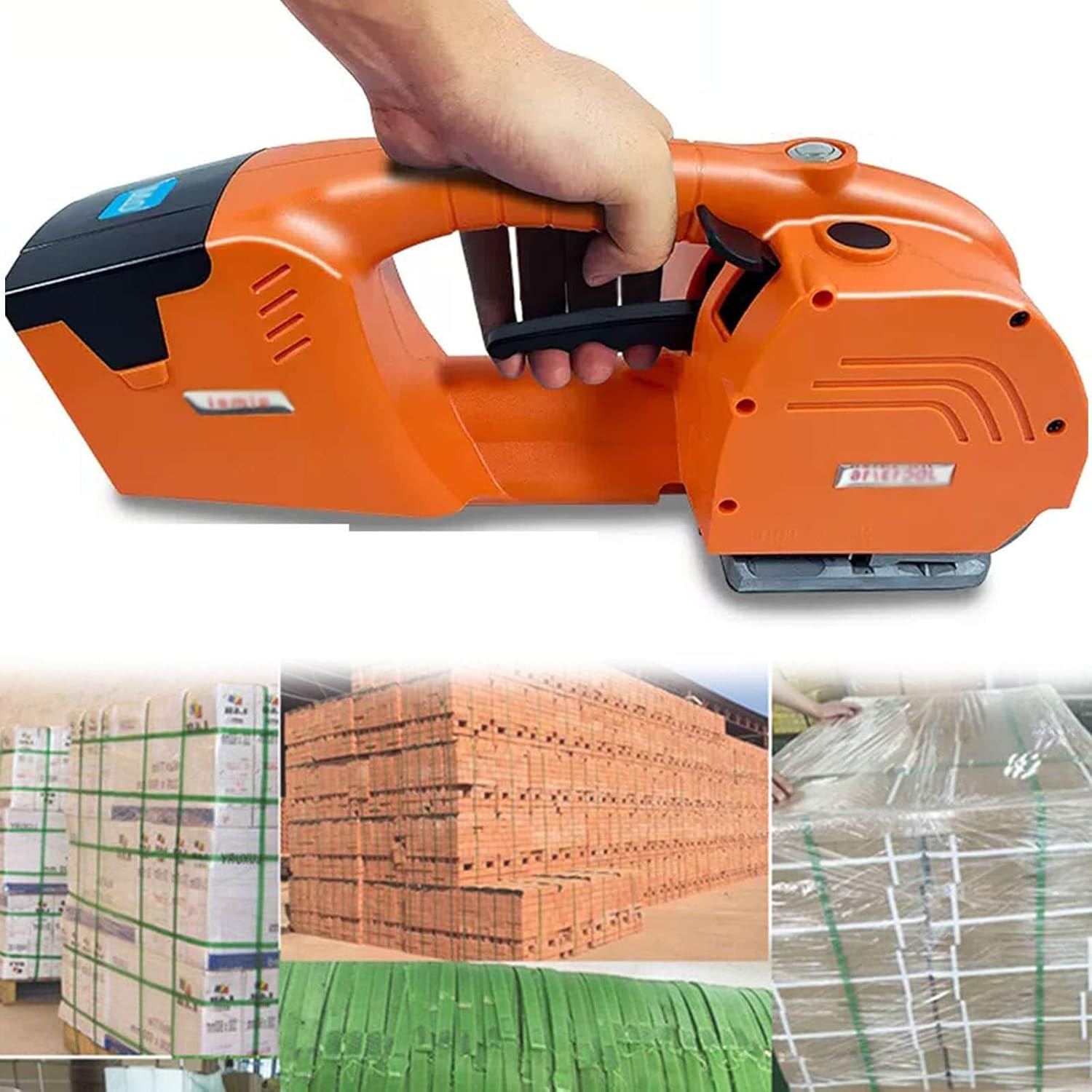 Automatic Electric Strapping Machine - Handheld Strapping Tool & Tensioner for Efficient Packaging, Heavy-Duty, Lightweight, Ideal for Warehouse & Shipping Use