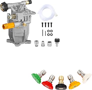 Tool Daily 3/4" Shaft Horizontal Pressure Washer Pump, Pressure Washer Nozzle Tips Multiple Degrees