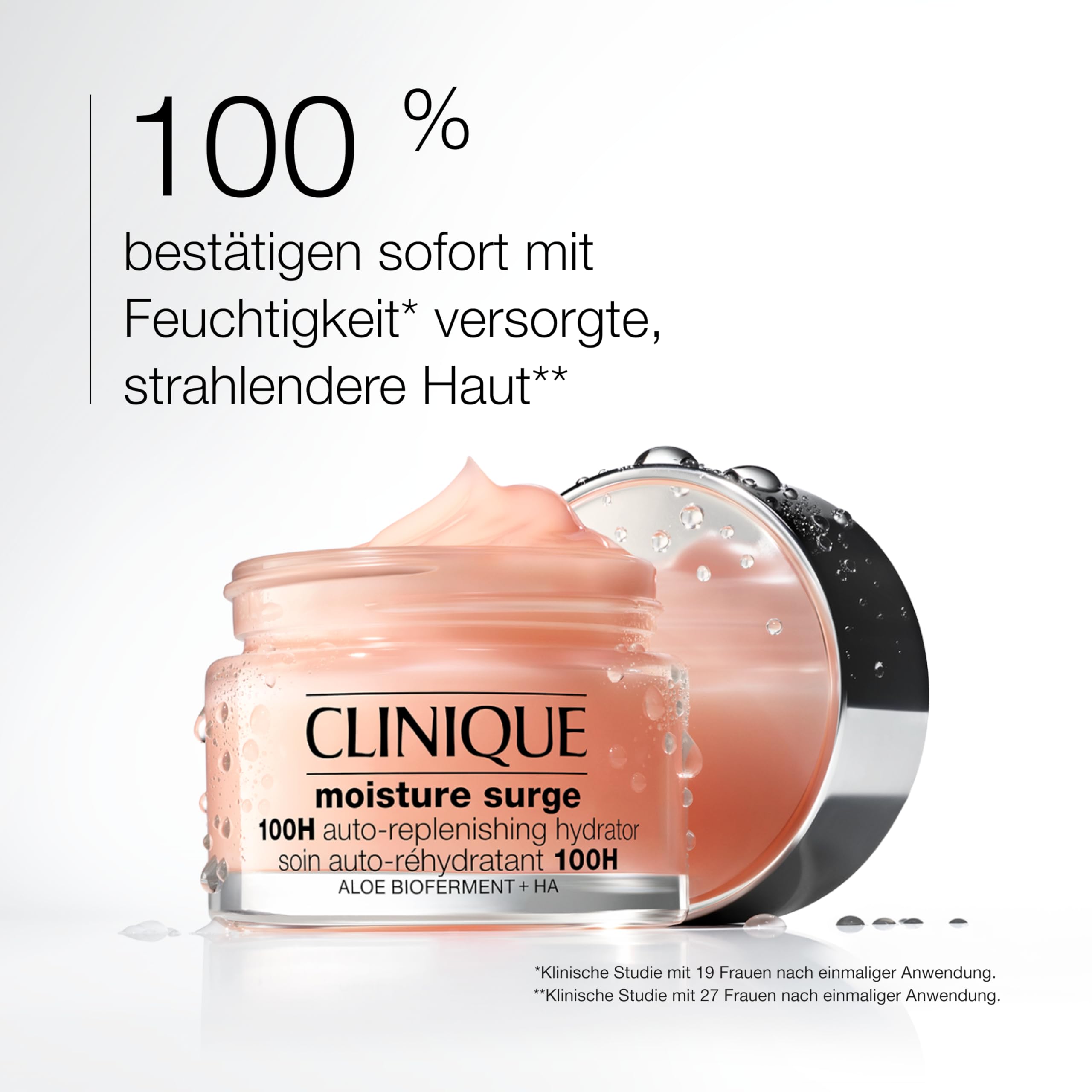 Clinique Moisture Surge 100H Auto-Replenishing Hydrator | Ölfreie Feuchtigkeitspflege mit Hyaluronsäure & Aloe Vera Bioferment für alle Hauttypen | Feuchtigkeitsspendend und -bewahrend