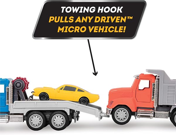Driven by Battat - Camioncino, 18 cm - Camioncino giocattolo per bambini - Veicolo urbano giocattolo - Luci e suoni - Parti mobili - 3 anni + - 5