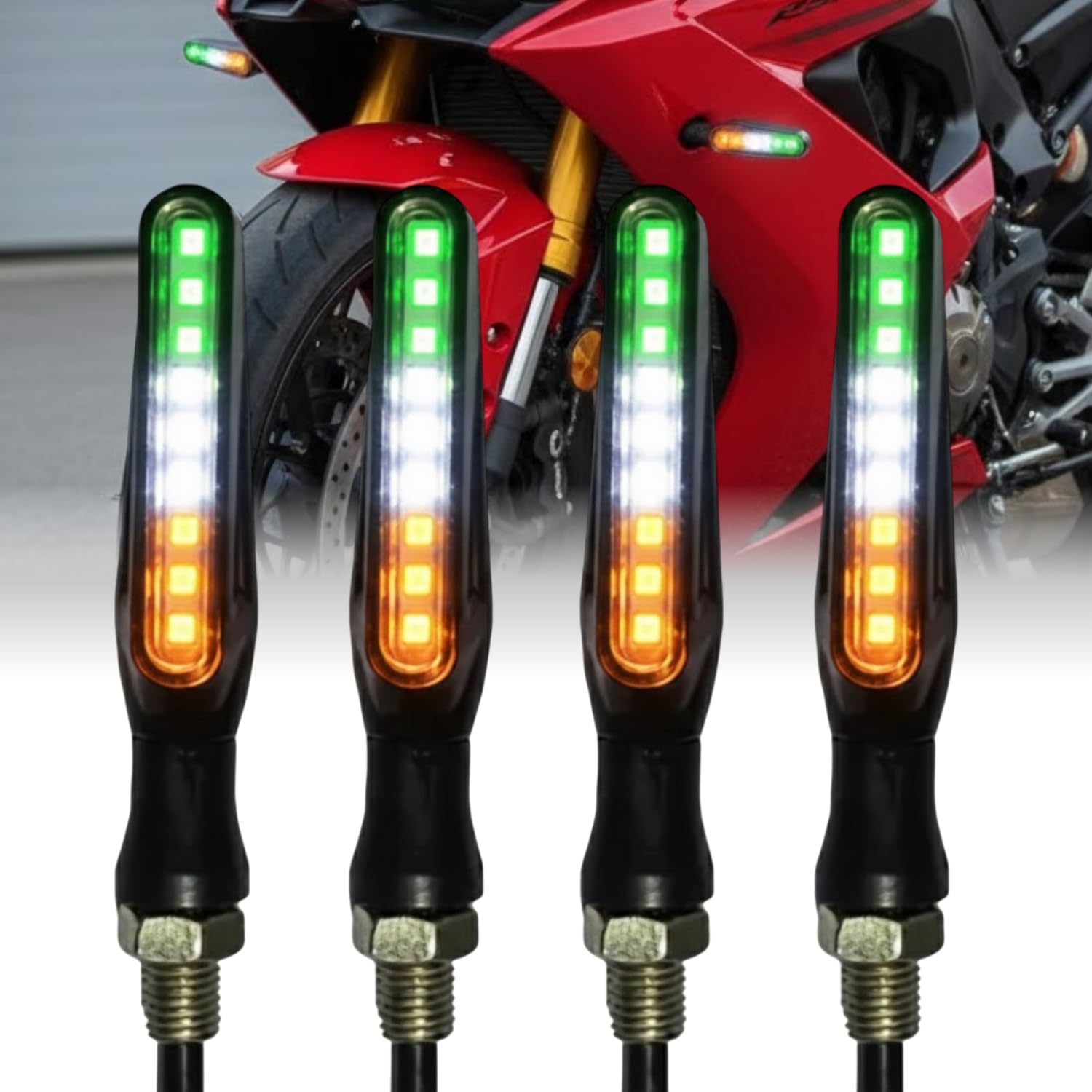 P.D. New Tiranga Original Waterproof SMD KTM Style Indicators 9 Led High Bright Universal for All Bikes Models Turn Signal Lights Motorcycle Pack Of 4-image-29