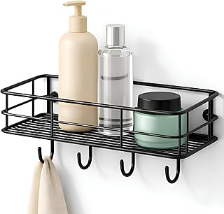DALUCI Bathroom Organiser Without Drill Self Adhesive Bathroom Shelf for Wall GI Steel Powder Coated Rustproof Bathroom Ra Price In India