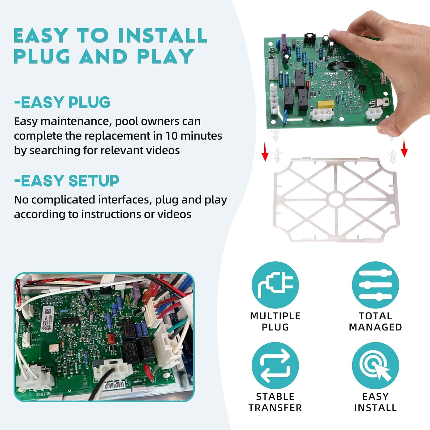 FDXLICB1930 FD Integrated Control Board Replacement for Hayward Universal H-Series Low Nox Pool Heater, Fit for Parts H150FDN/FDP H200FDN/FDP, H250FDN/FDP H300FDN/FDP, H350FDN/FDP H400FDN/FDP