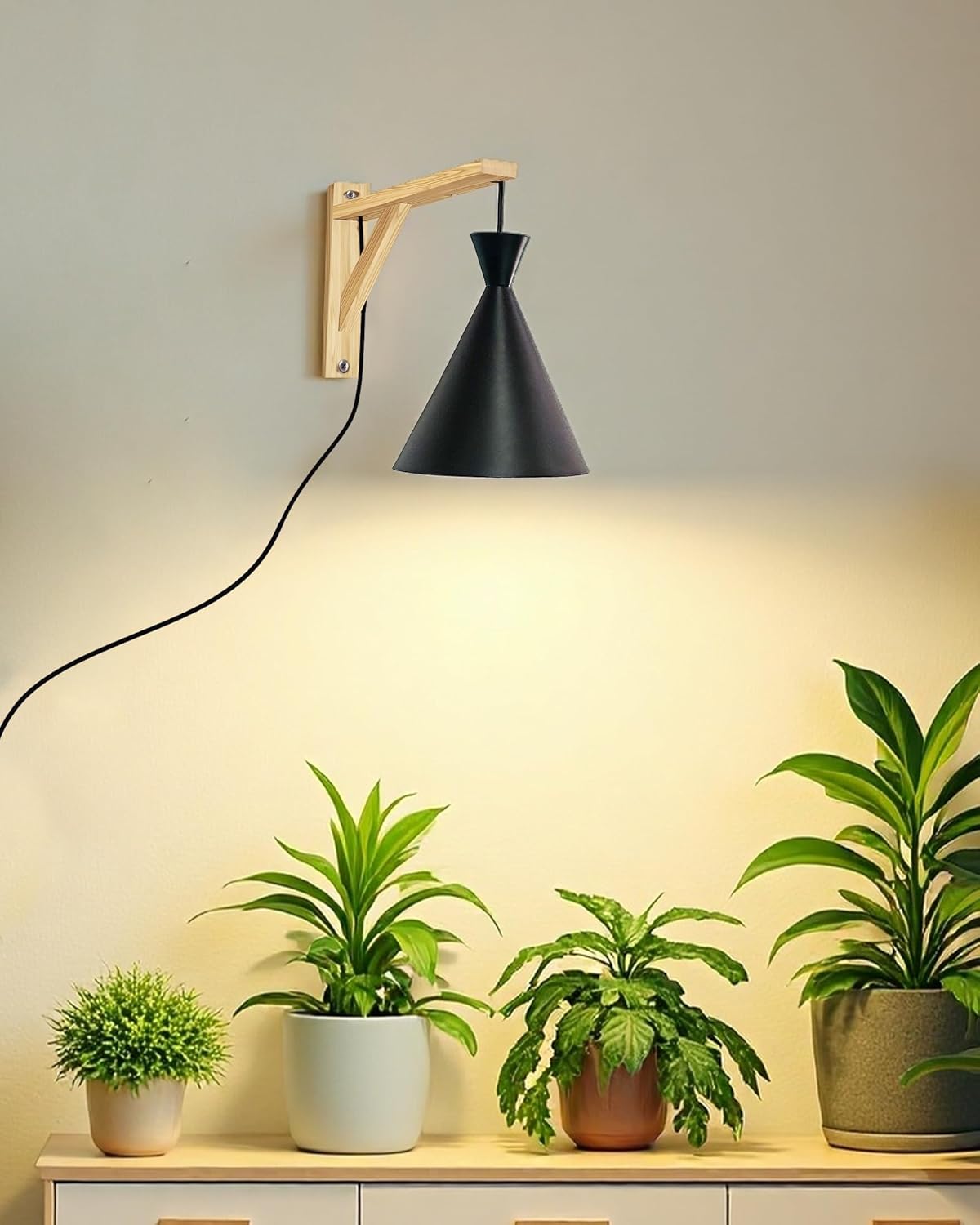 Arikashi Hanging Grow Light, LED Growing Light Full Spectrum for Indoor Plants，4/8/12H Timer, Height Adjustable Grow Lamp for Large Plants