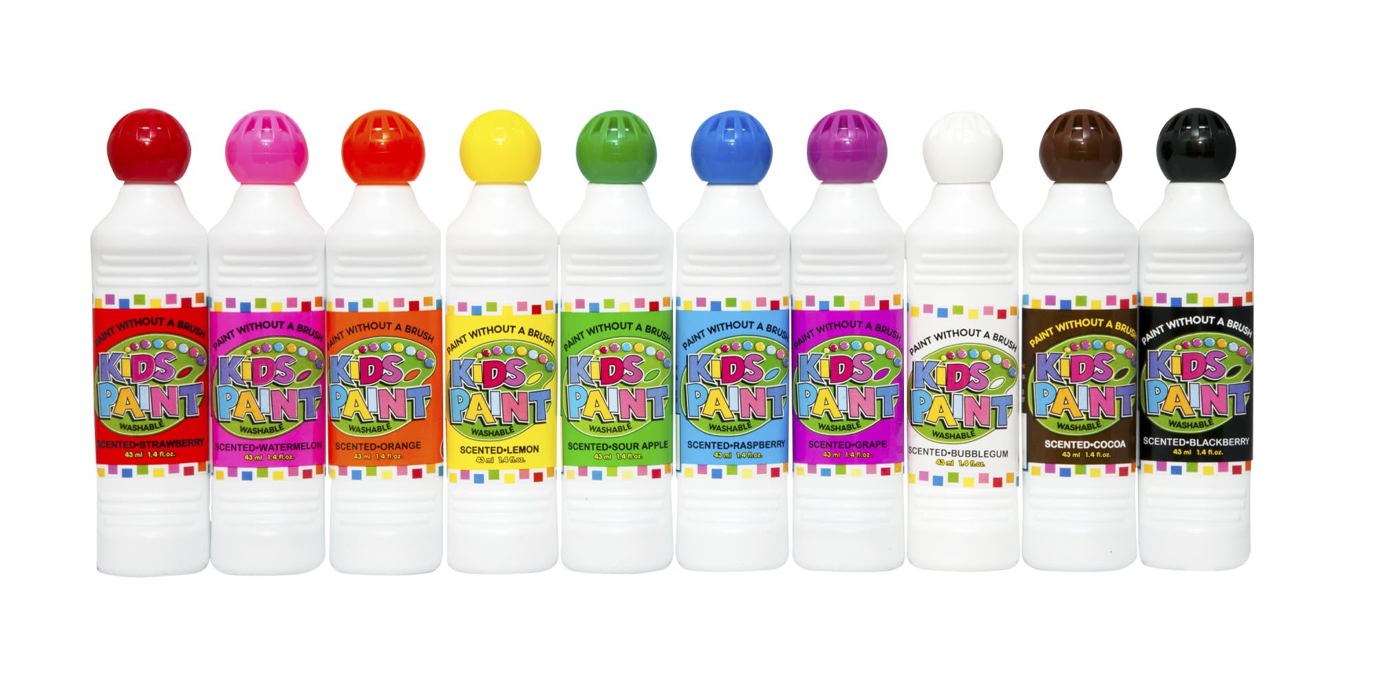 Crafty Dab Kids Paints - Set of 10 - Assorted Colors - Scented