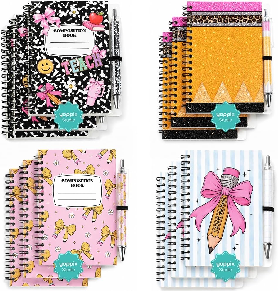YOPPIX 12 Set Teacher Gifts – Notebooks Pens for Back to School
