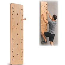 Extra-Thick Birch Climbing Peg Board for Wall Mounting, Heavy-Duty Wooden Climbing Board with Beech Grips & Rock Climbing Hold Inserts for Indoor Home Gym