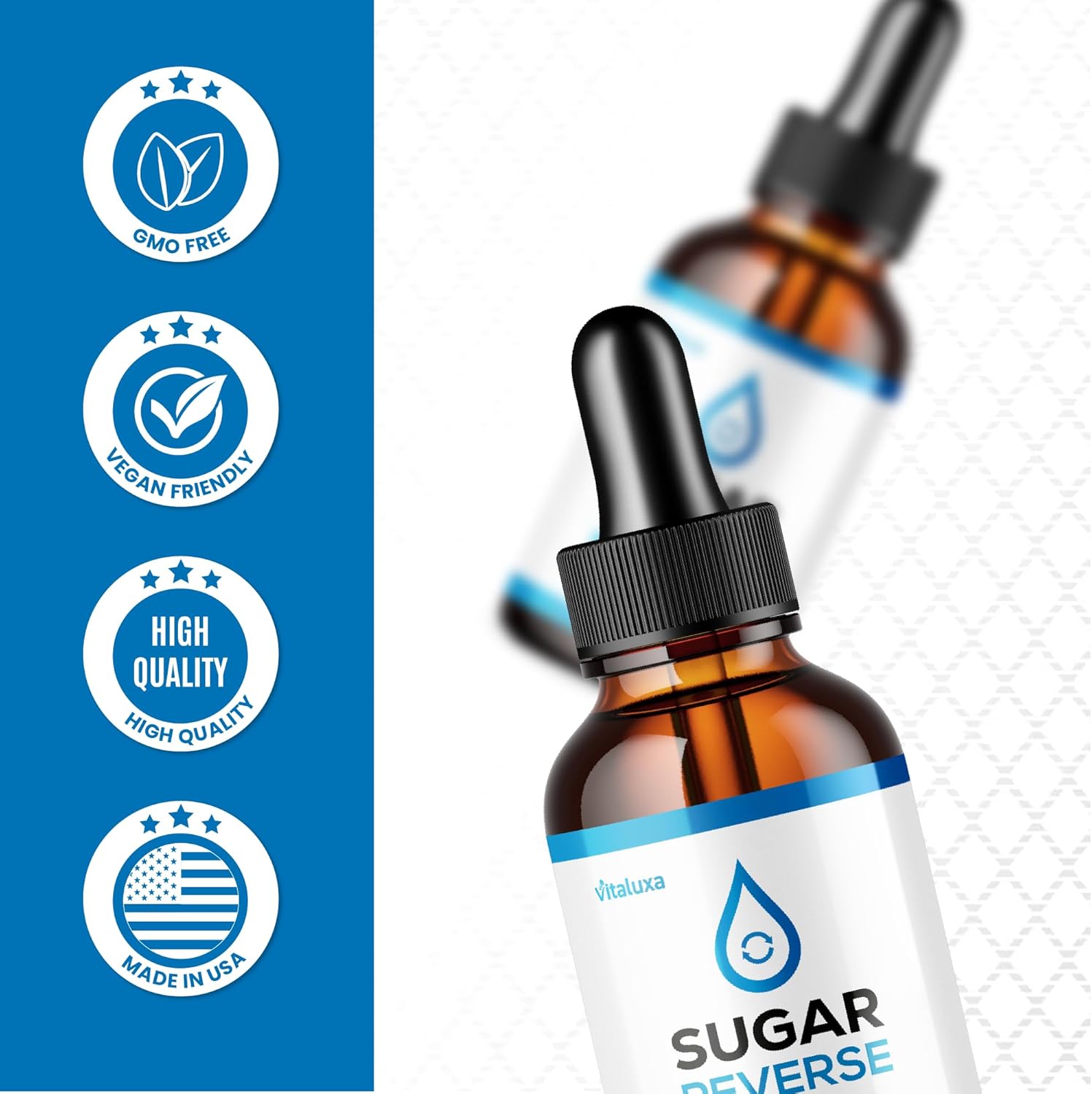 (5 Pack) Sugar Reverse Drops, Sugar Reverse Liquid Drops Original Supplement Reviews with Strength Glycogen Health Formula, SugarReverse Reviews Advanced New Official Formula Wellness Vitamin (10oz)
