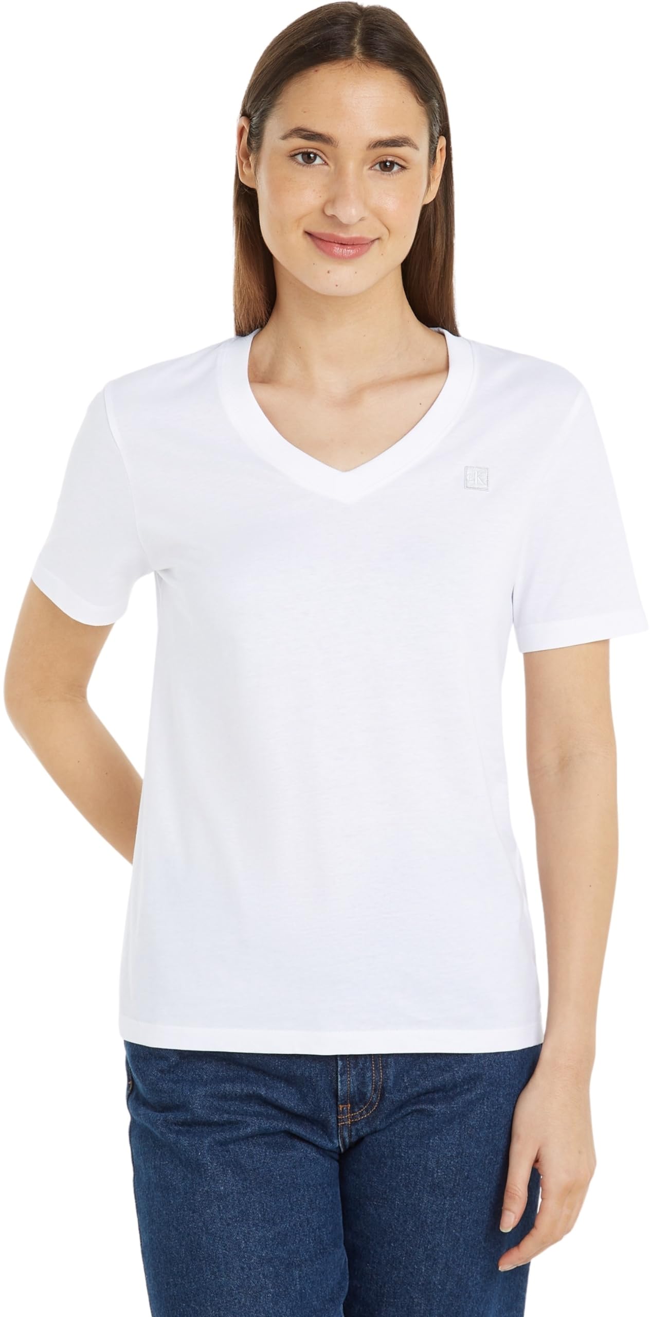 Calvin KleinWomen's Solid Regular Fit T Shirt