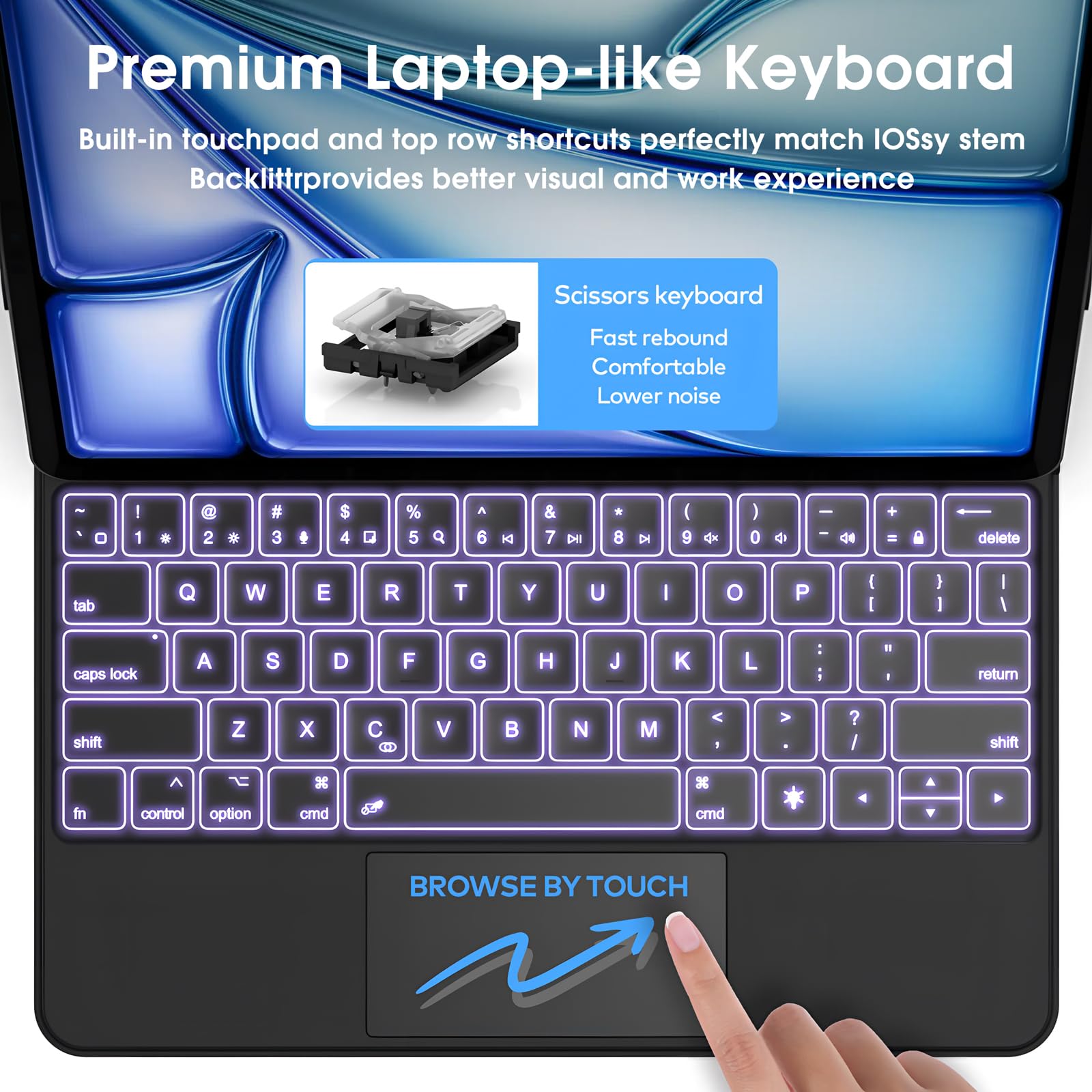 Magic Keyboard Case for iPad Air 11 inch (2024 M2) & iPad Pro