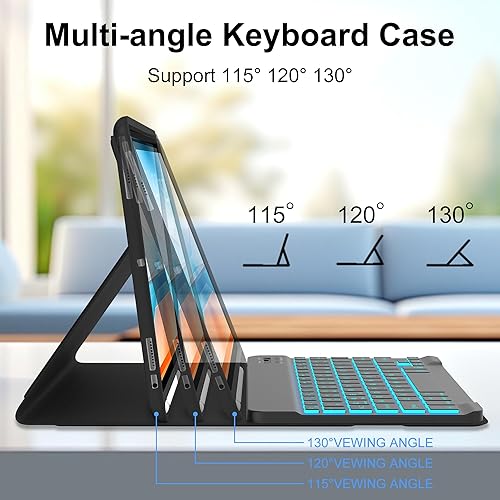 Miniatura 4 de Keyboard Case for iPad 9.7 inch 6th Gen 20185th Gen 2017Air 2AiriPad Pro 9.7, Magnetic Detachable Bluetooth Keyboard  7 Color RGB Backlight  Slim