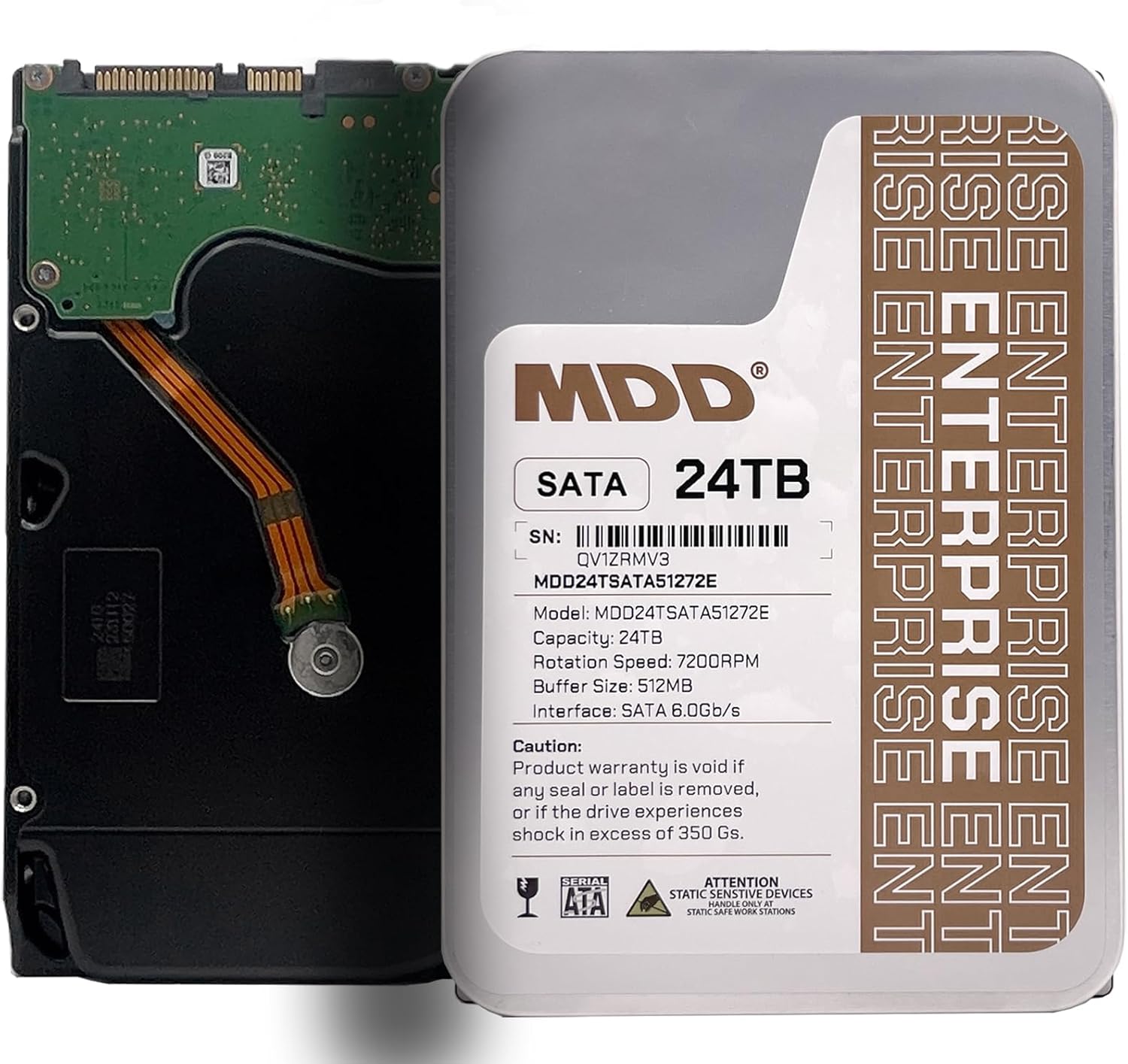 MDD (MDD24TSATA51272E) 24TB 7200RPM 512MB Cache SATA 6.0Gb/s 3.5inch Internal Enterprise Hard Drive - 5 Years Warranty (Renewed)