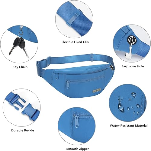 Miniatura 327 de MAXTOP - Cangurera cruzada grande con 4 bolsillos con cremallera, ideal para eventos deportivos, festivales, entrenamiento, viajes, correr y uso