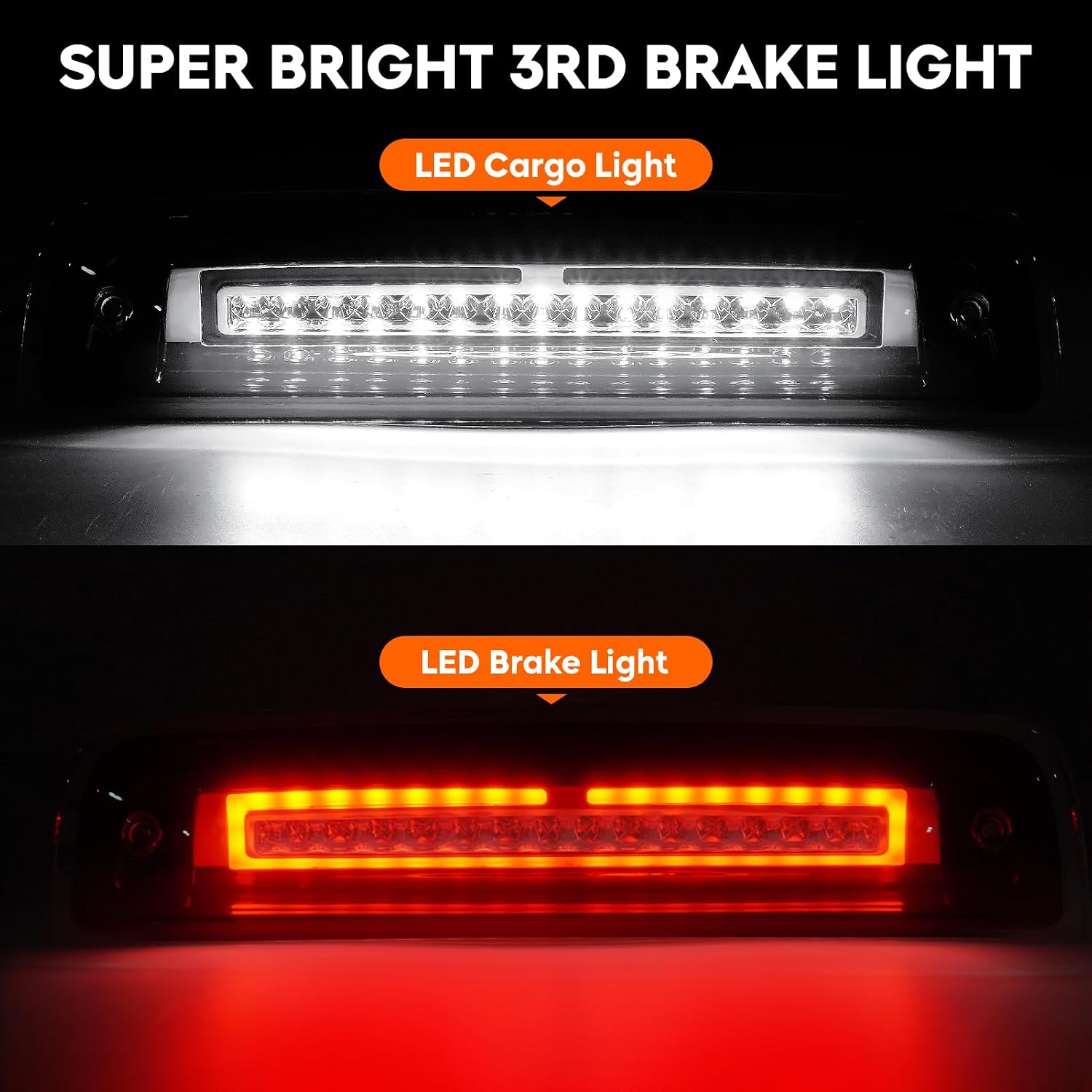 Tail Light + 3rd Third Brake Cargo Lamp for Dodge Ram 1500 2009-2010 Dodge Ram 2500 & 3500 2010 for Ram 1500 & 2500 & 3500 2011-2018 Ram 1500 Classic 2019 fit Factory Halogen Model NOT fit LED version