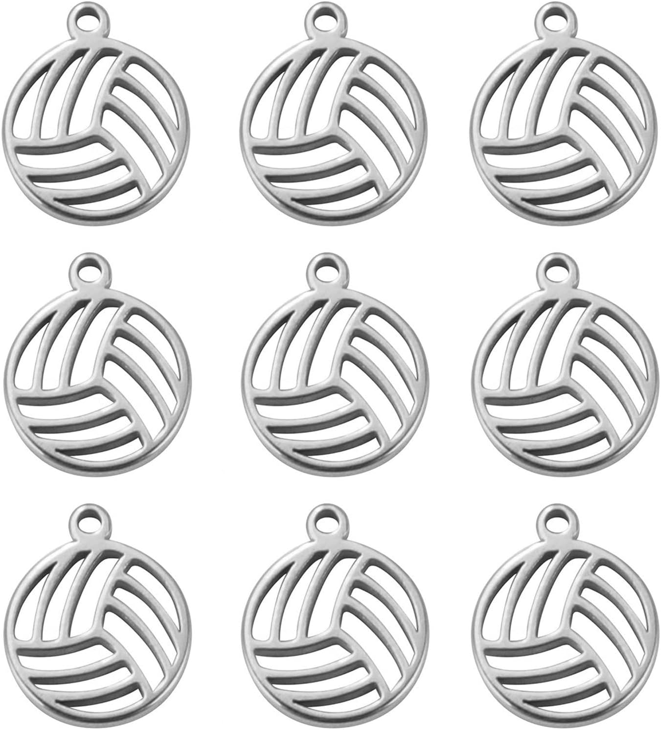 KitBeads 20pcs 304 Stainless Steel Volleyball Charms Silver Tone Sport Mini Volleyball Charms for Jewelry Making Bracelets Necklace Bulk - Image 9