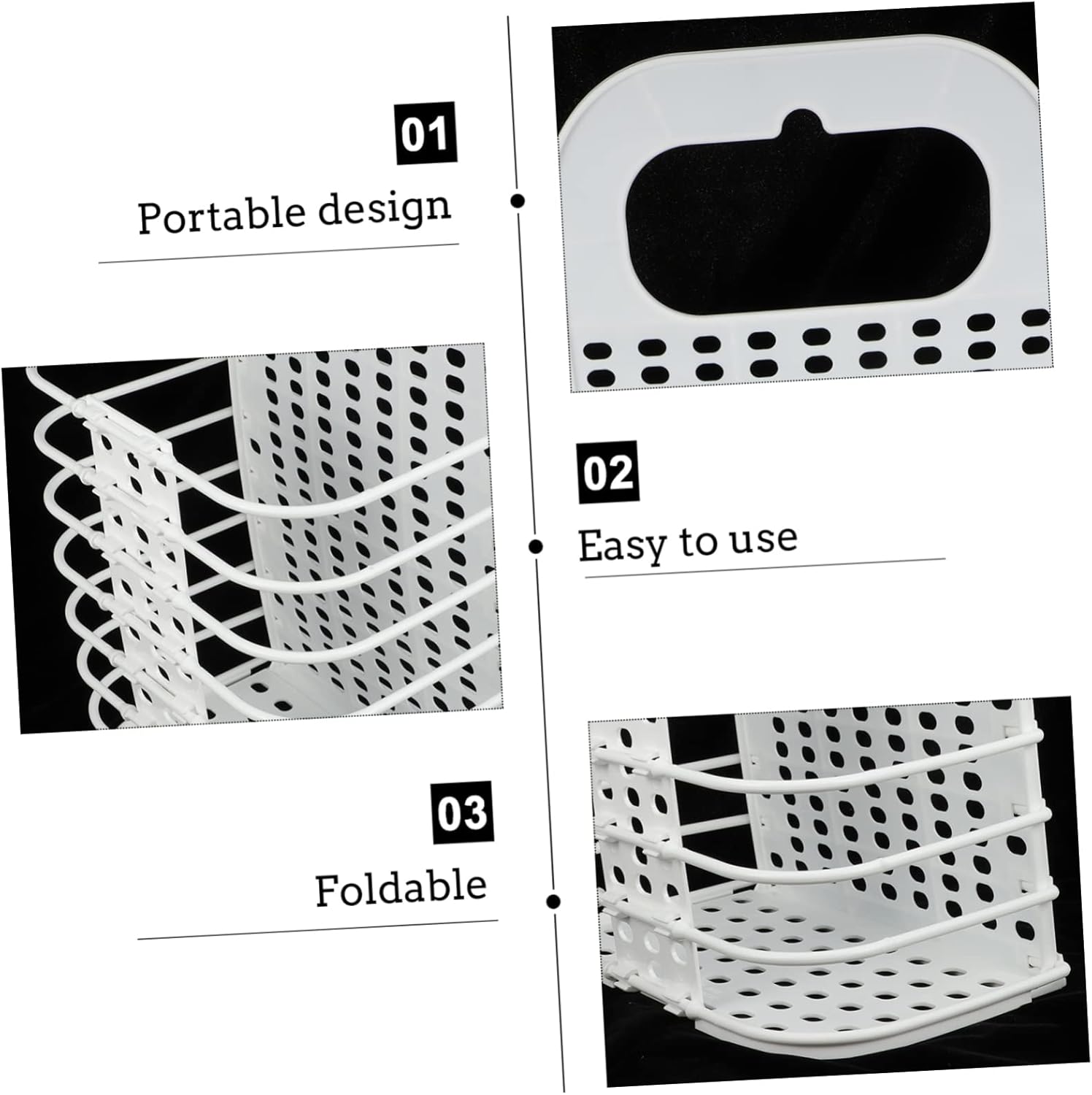 VICASKY Foldable Wall Mounted Laundry Hamper Basket Small White Space Saving Collapsible Dirty Clothes Storage for Bathroom Bedroom Organizer Practical Household Laundry Basket