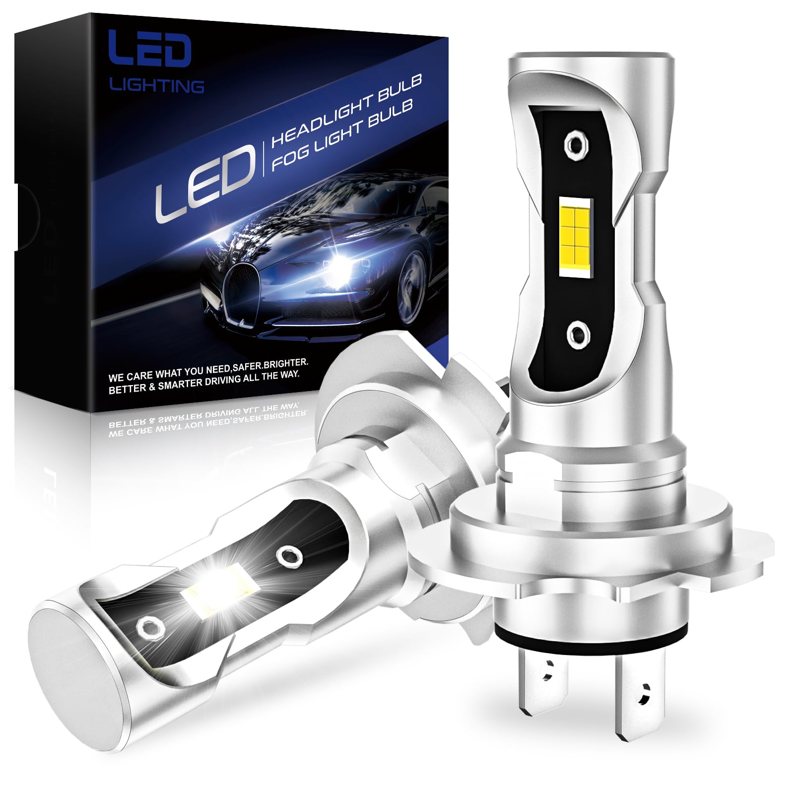 OVVOFPP Lampadina LED H7 [Aggiornamento 2026] 30000 lm, 100 W, 6000 K, sostituzione 1:1 per alogena, Plug and Play, durata di oltre 50000 ore, 2 pezzi (LED H7)