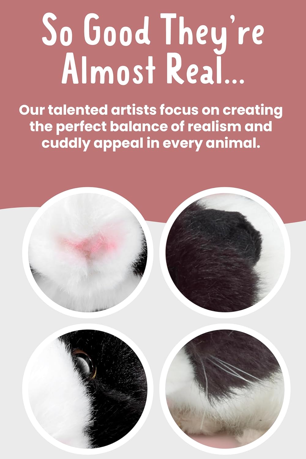 Living Nature Black Guinea Pig Stuffed Animal with Sound | Fluffy Guinea Pig Animal | Soft Toy Gift for Kids - Image 3