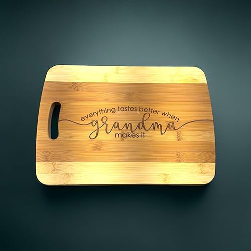 Miniatura 9 de Bambú - Todo sabe mejor cuando la abuela lo hace tabla de cortar de 14 x 9.5 x 5 pulgadas
