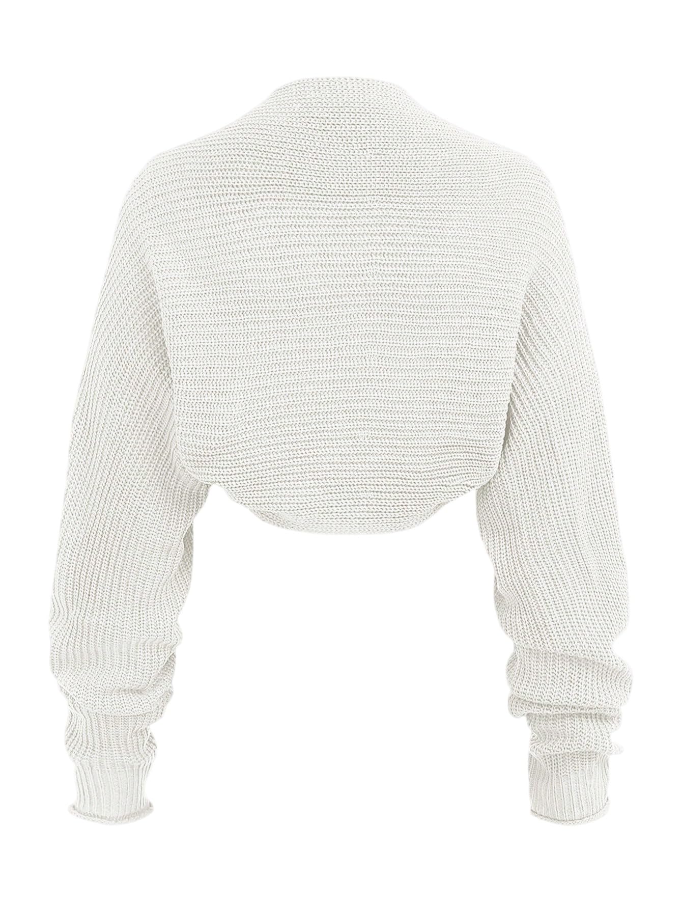 SweatyRocks Dziewczęcy sweter z dzianiny z długim rękawem, kurtka z luźną kurtką rekreacyjną, kardigan, krótki sweter, jesienny strój