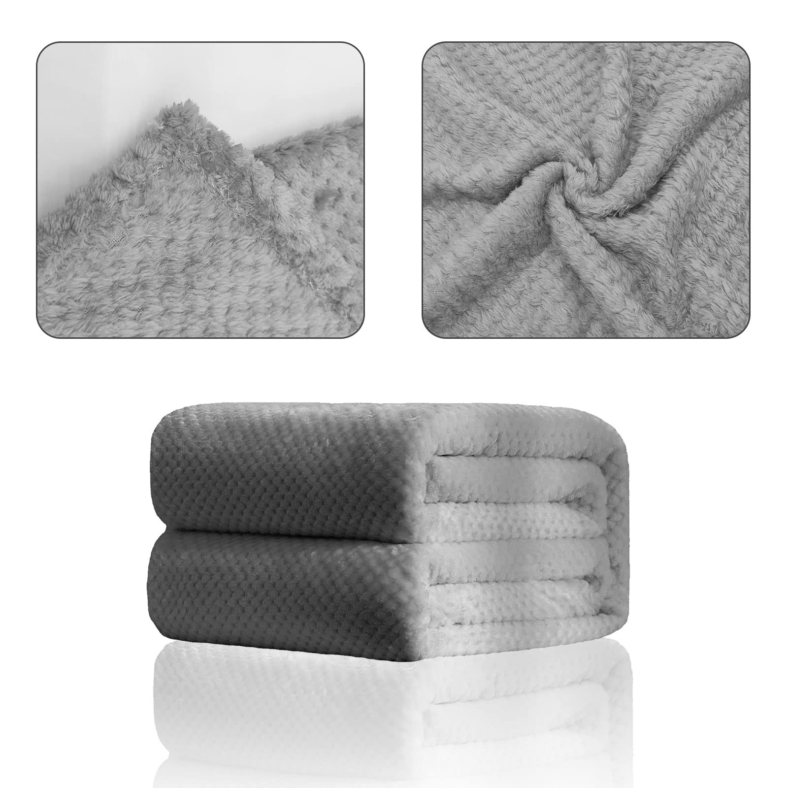 TSHAOUN Couverture douce pour chien et chat - Couverture lavable en polaire moelleuse pour petit chien, chat et chiot - 70 x 50 cm (gris)