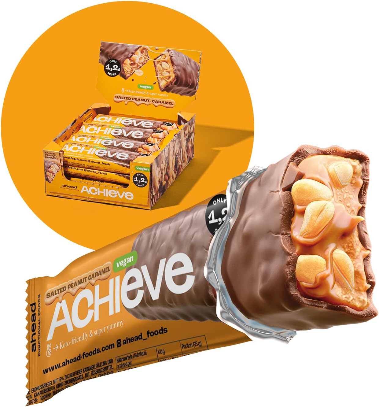 ahead ACHIEVE Barrette Vegane 16 x 35g Salted Peanut Vegan
